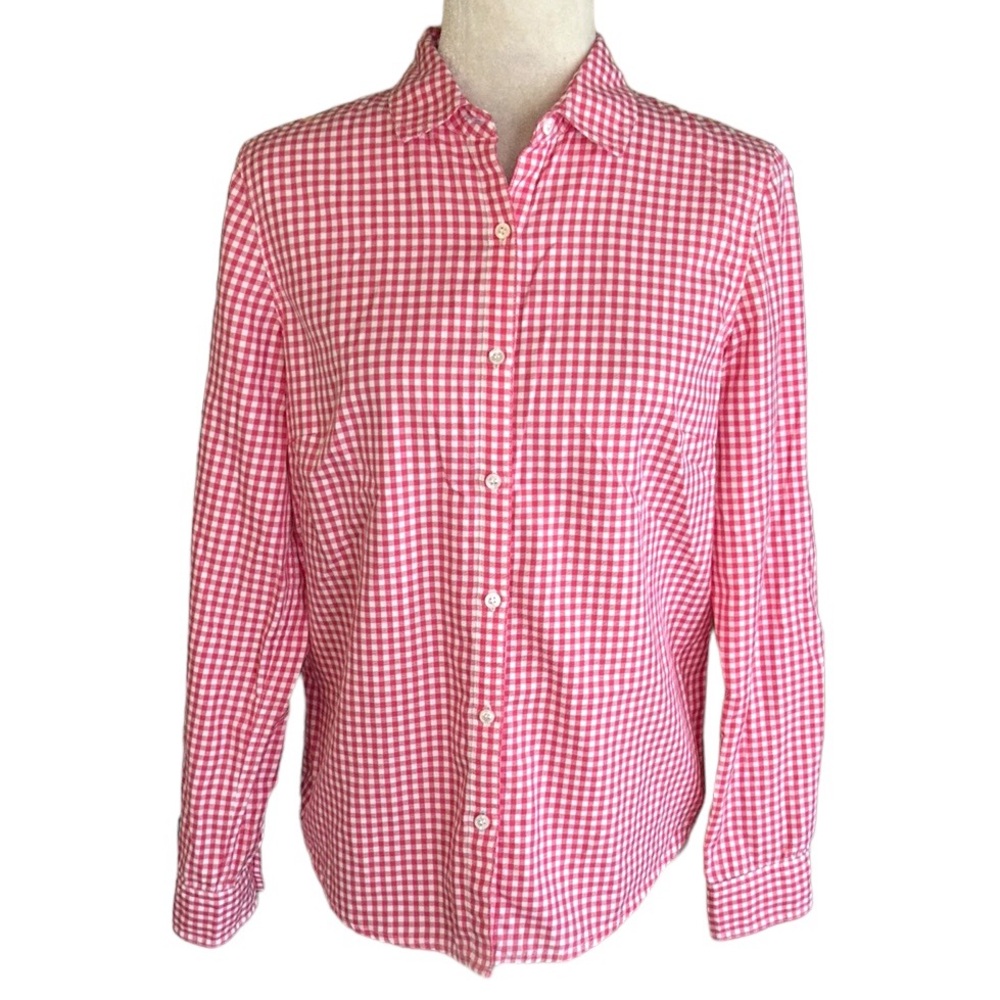 J. McLaughlin Pink & White Gingham Button Down Shirt - 4